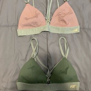 Two PINK bralettes